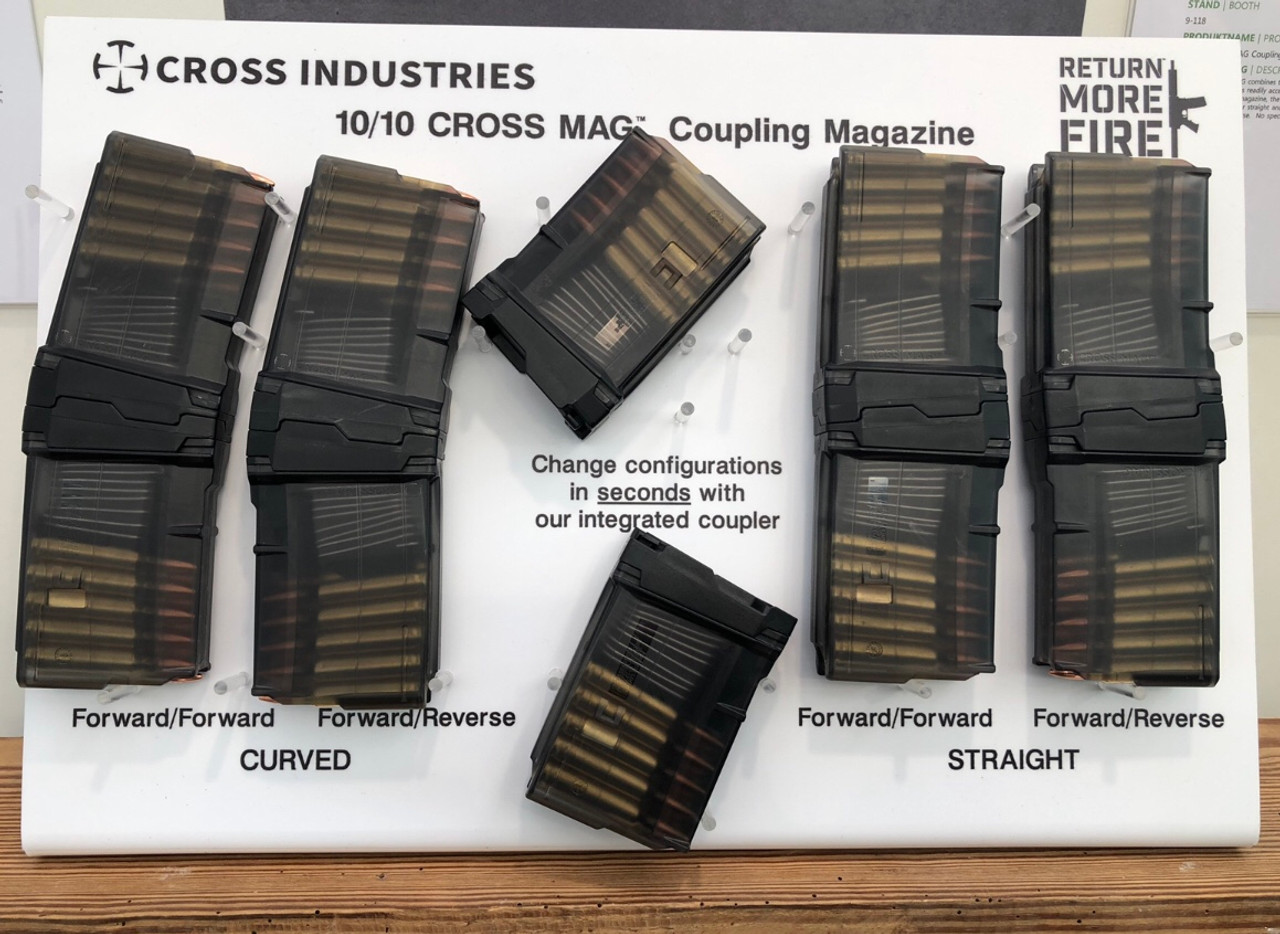 Cross Industries 5.56 NATO 10/10 Cross Mag Coupling AR-Pistol 10-Round Magazine Set - Smoke Black