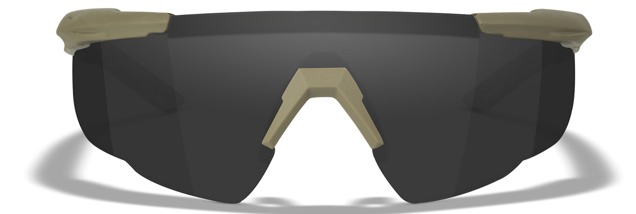 Wiley-X Saber Advanced Three Lens Interchangeable Safety Glasses Tan Frame