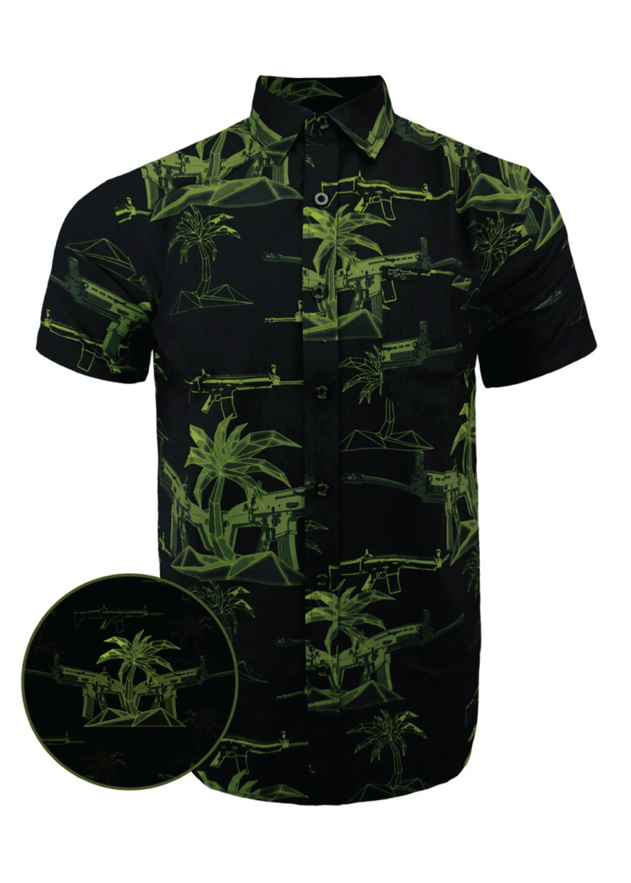 Retro Rifle Button Down Short Sleeve (Palm OD Green)