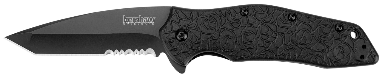 Kershaw Kuro Tanto - Black - Serrated Knife