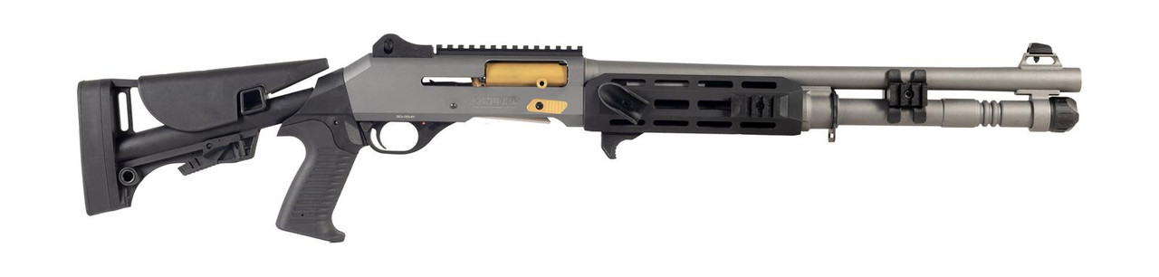 Canuck TacOp Pro 18.5"Semi-Auto 12ga - 3" Shotgun - Grey/Gold