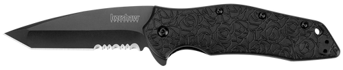Kershaw Kuro Tanto - Black - Serrated Knife