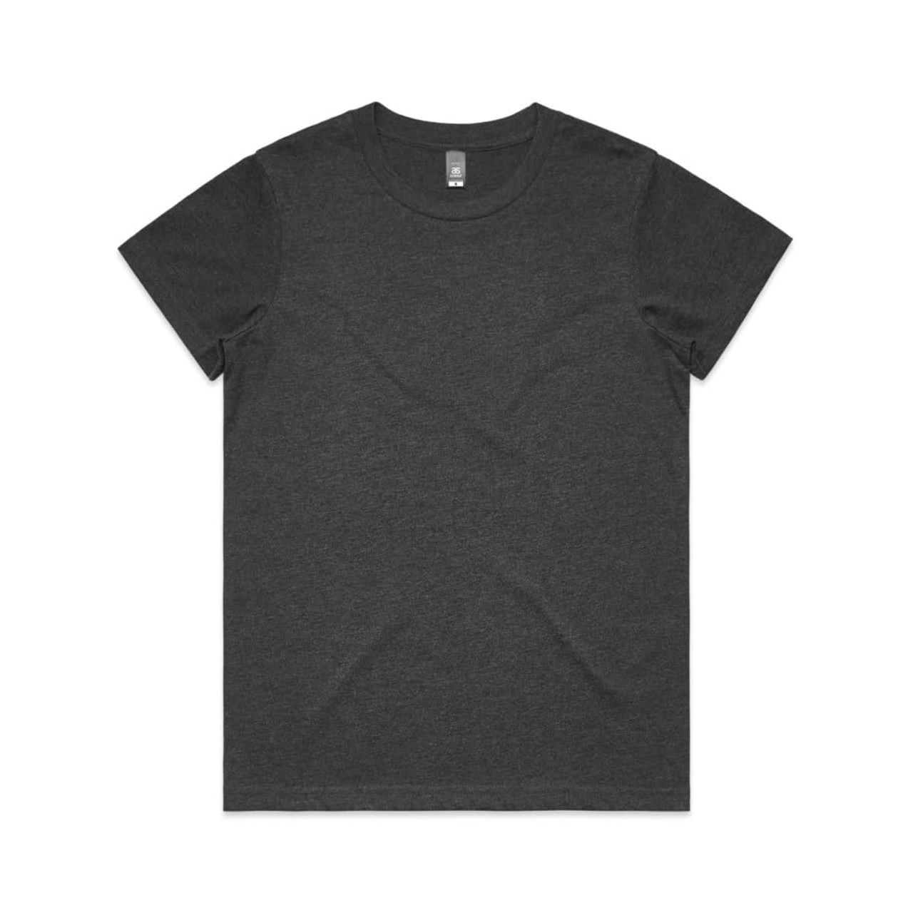A dark grey t-shirt with a classic crew neck and short sleeves. It features a small logo on the interior tag.