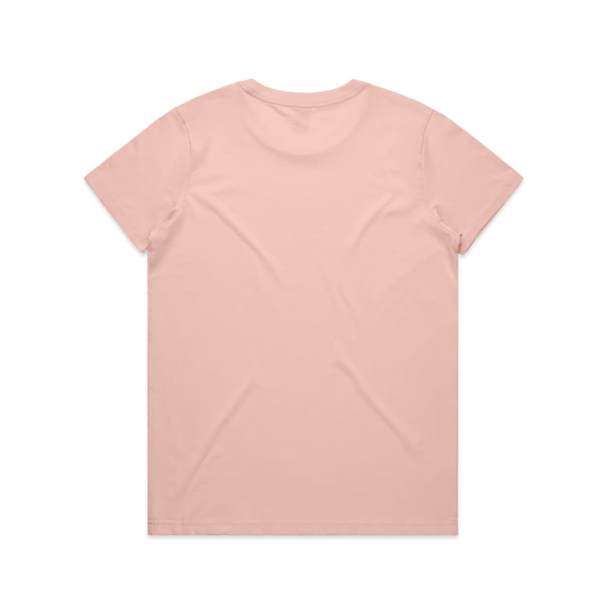 A plain pink t-shirt with a crew neck and short sleeves, featuring no visible logo or branding.