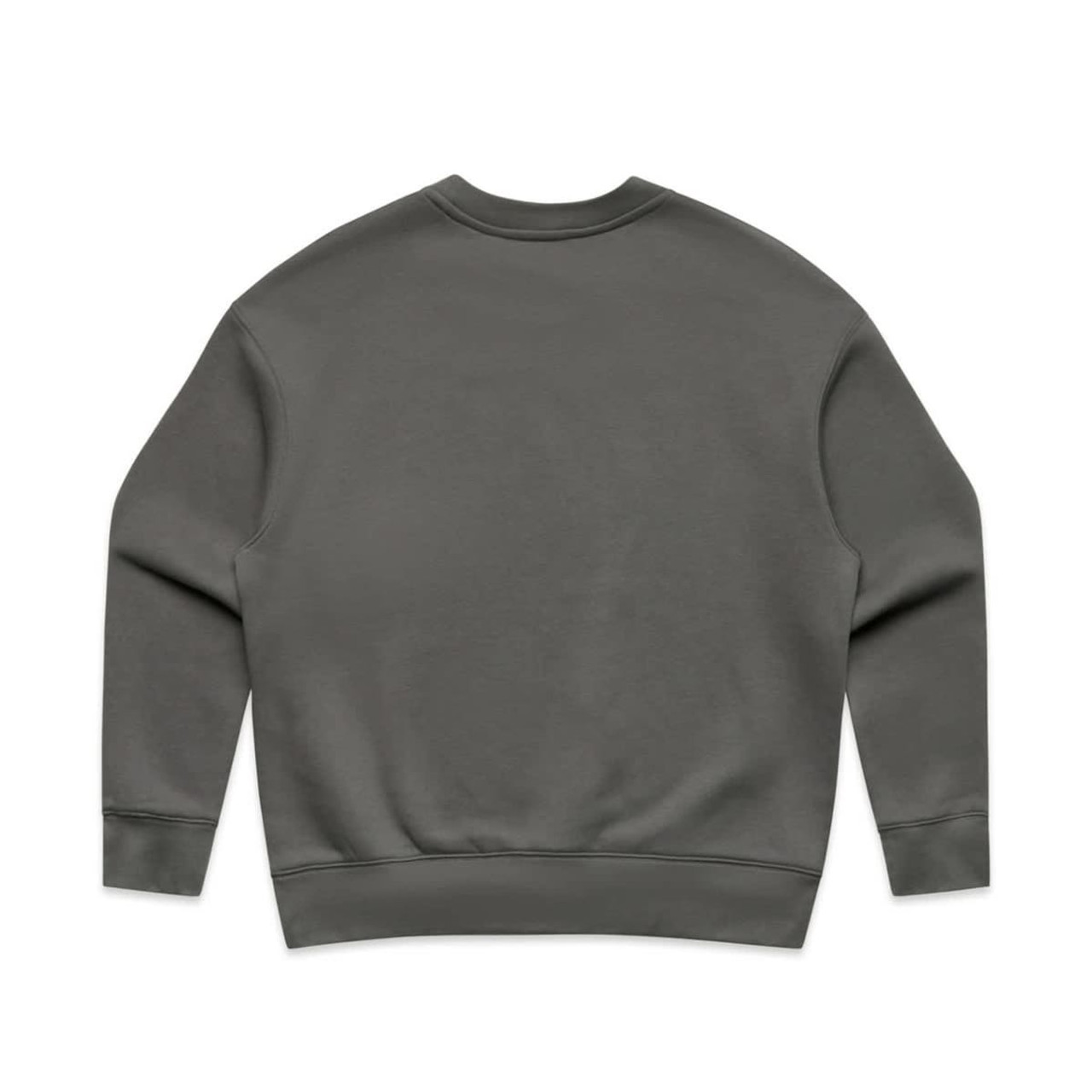 A green jumper with a simple design, featuring a round neck and long sleeves. It has a logo on the back.