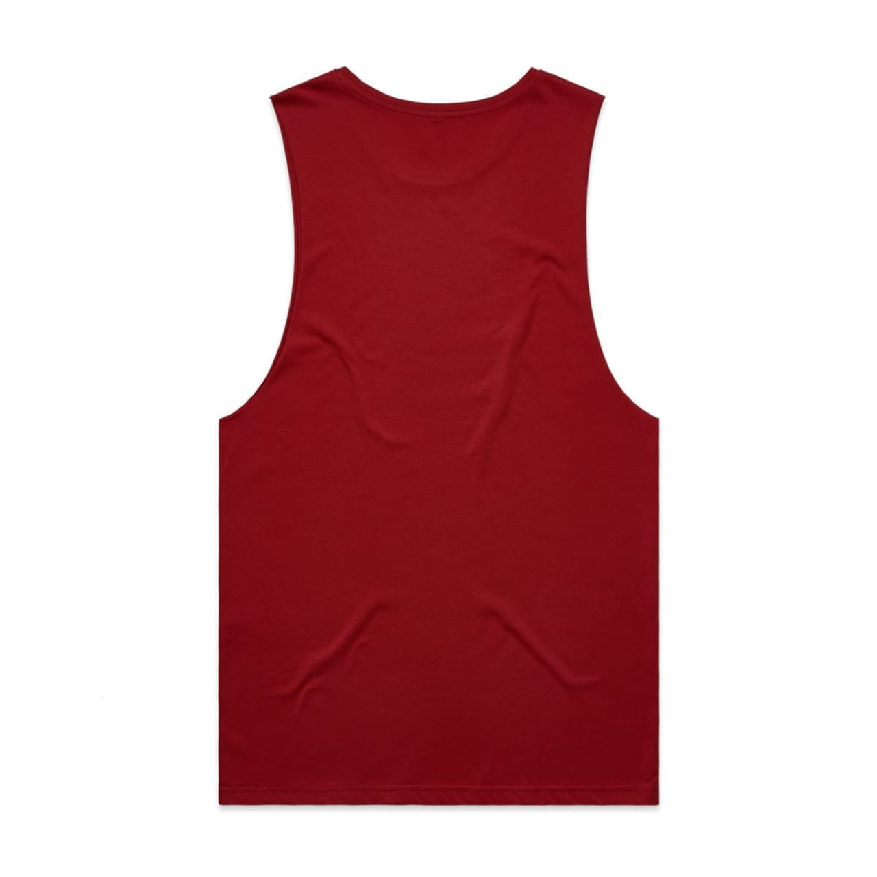 A red singlet tank top with a smooth back design and no visible logos or branding.