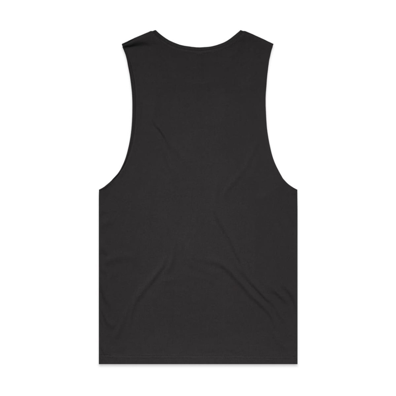 A black singlet tank top with a simple design and no visible logo or branding on the back.