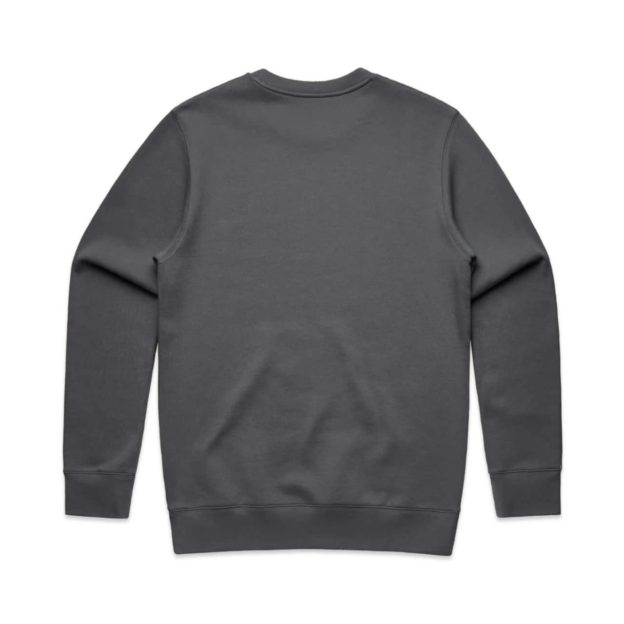A grey hoodie featuring a simple design and a logo on the back.