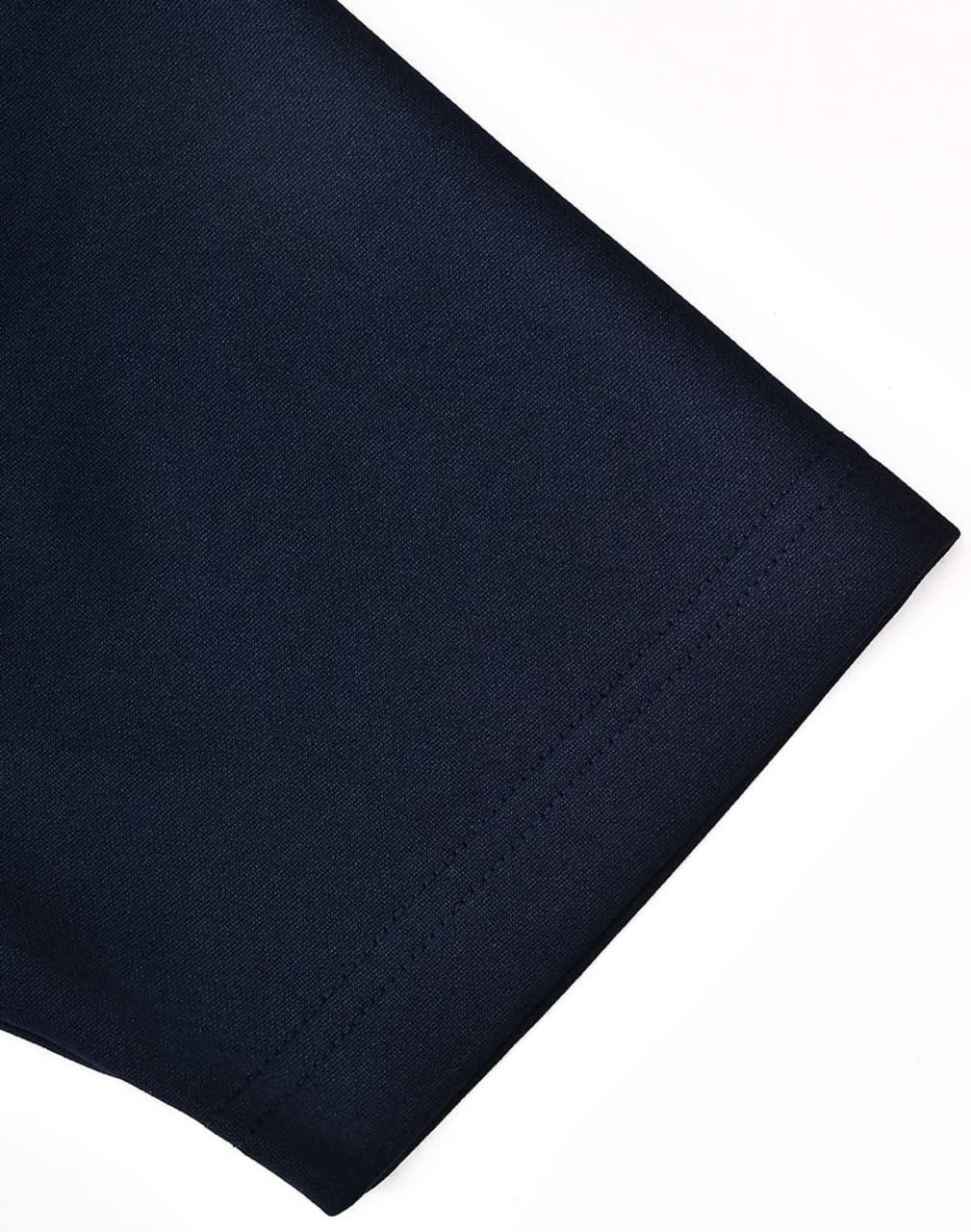 A dark navy blue polo shirt with a short sleeve, featuring a contrasting design and a logo.