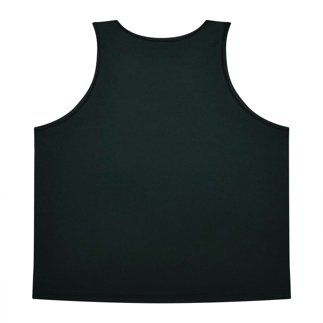 A dark green men's singlet without any visible branding, featuring a simple, sleeveless design.