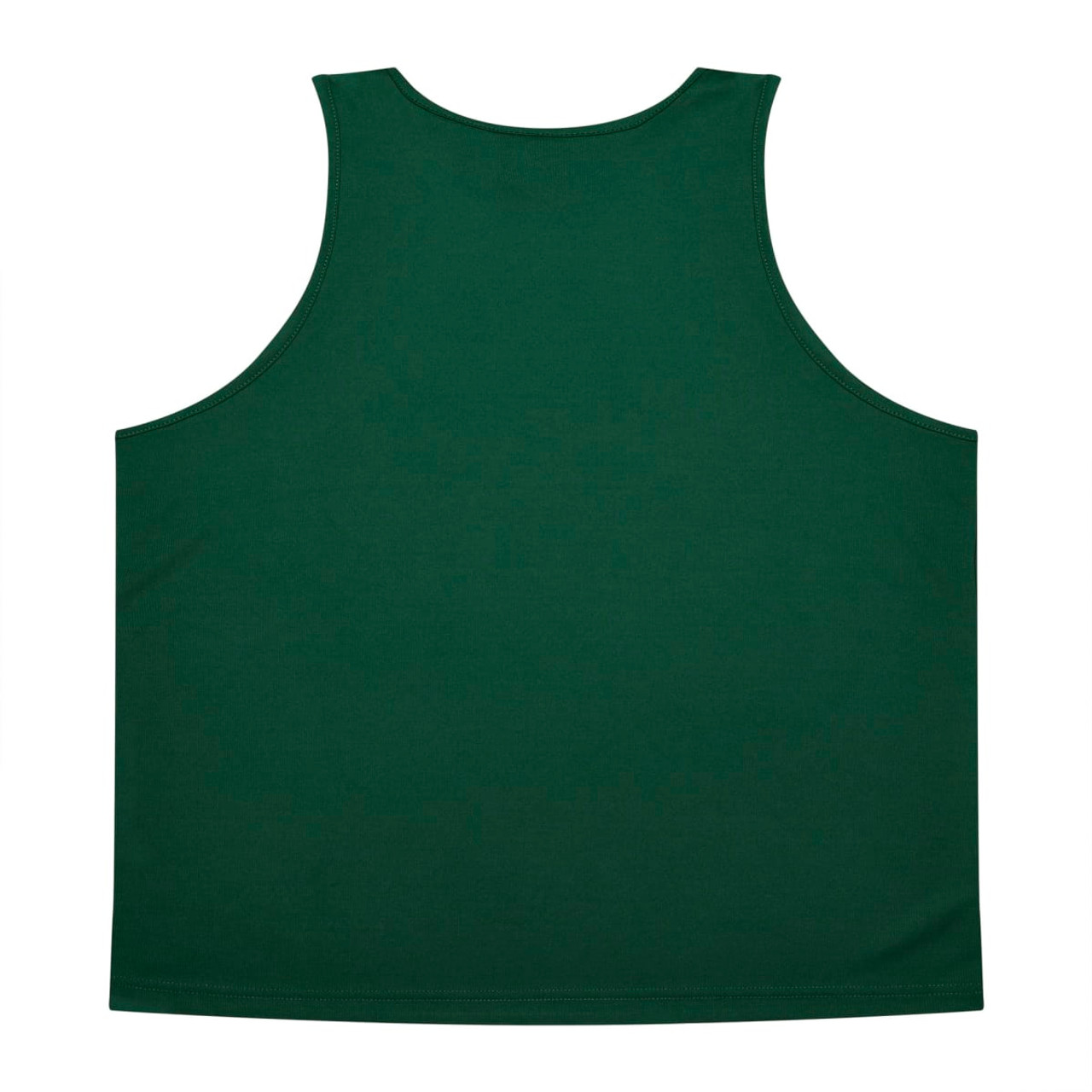 A plain green men's singlet with no visible logos or text, featuring a sleeveless design.