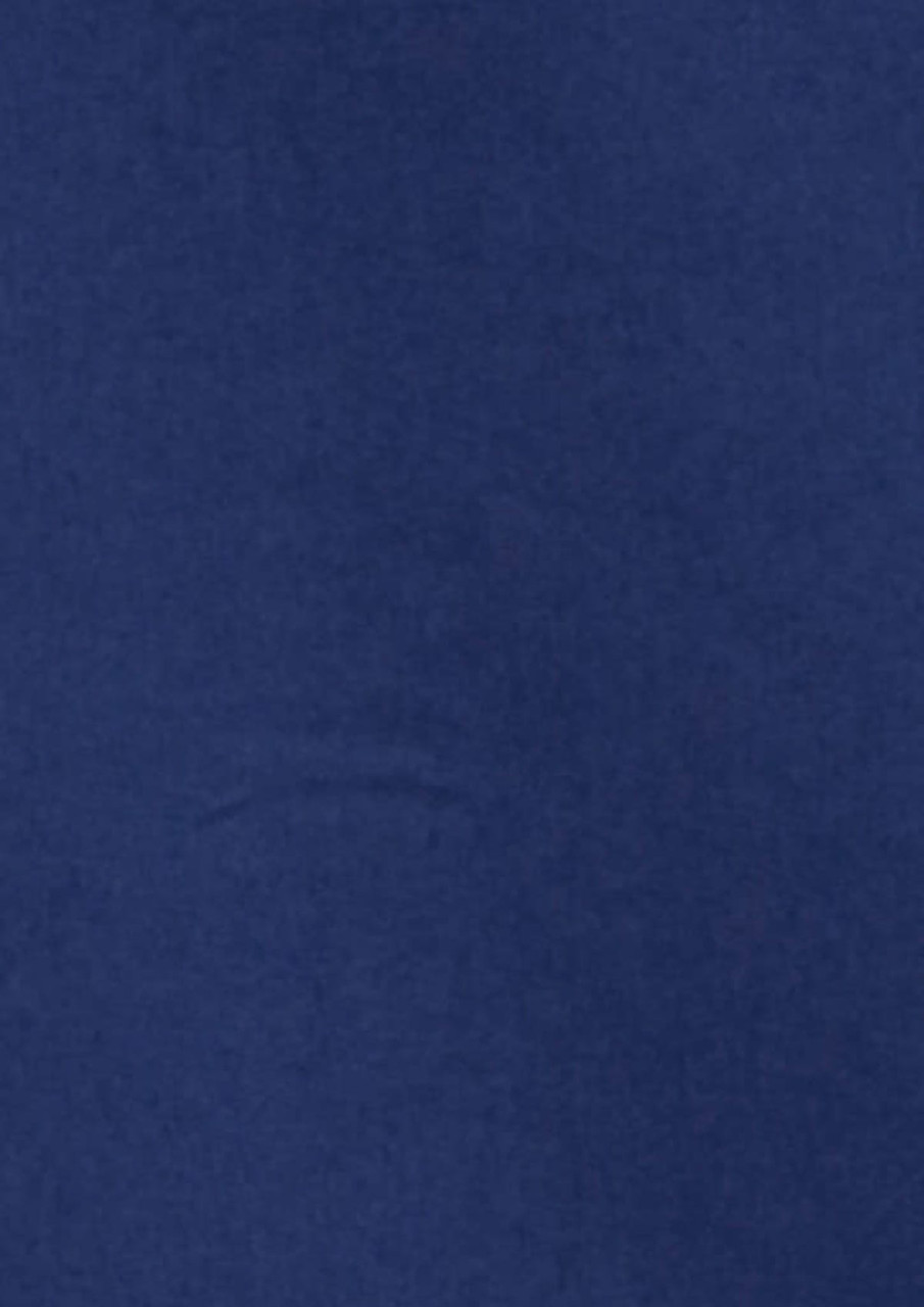 A dark navy women's button-up short sleeve shirt with a smooth fabric finish and a logo.