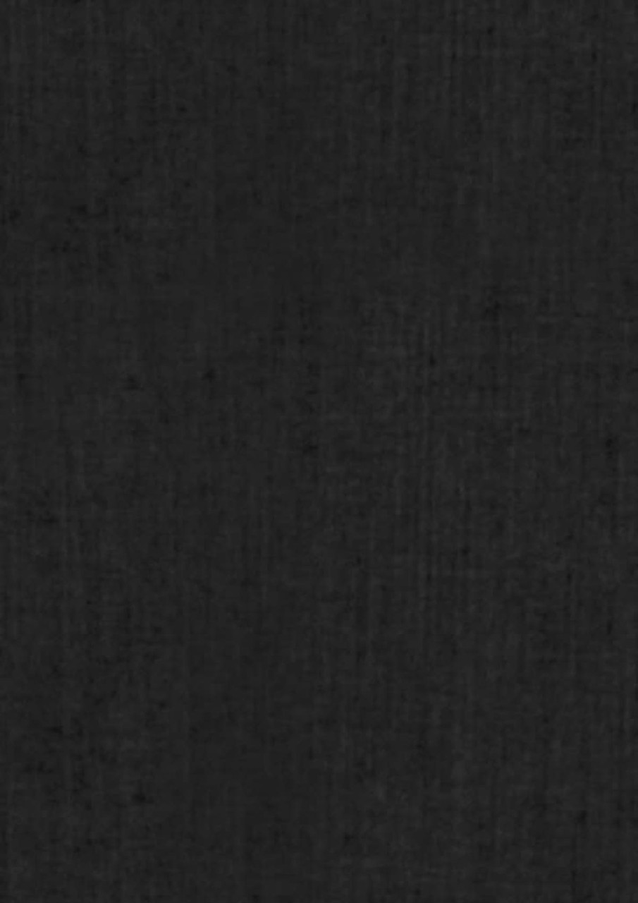 A black button-up shirt with a textured fabric, featuring a logo on the chest.
