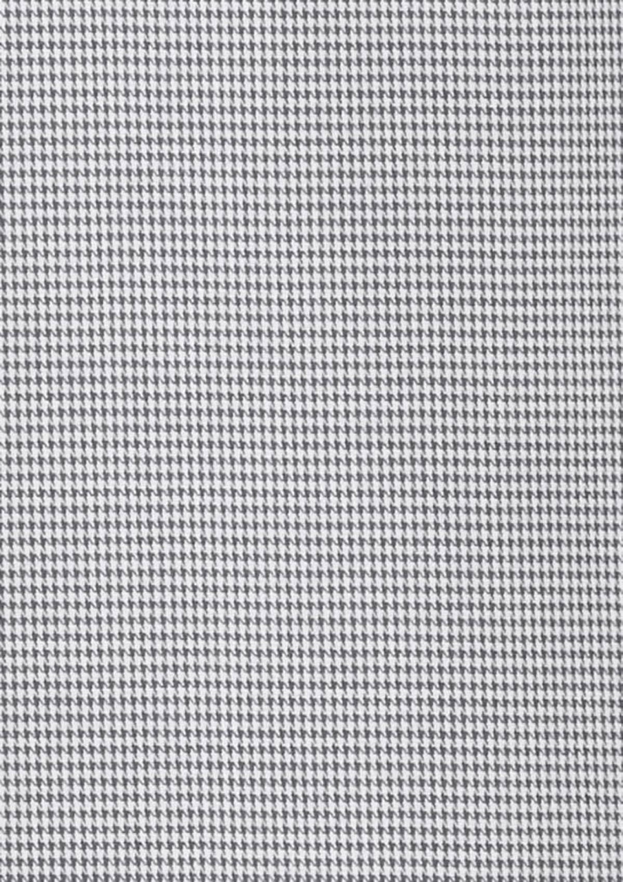 A textured fabric in a black and white houndstooth pattern, showcasing a classic design.