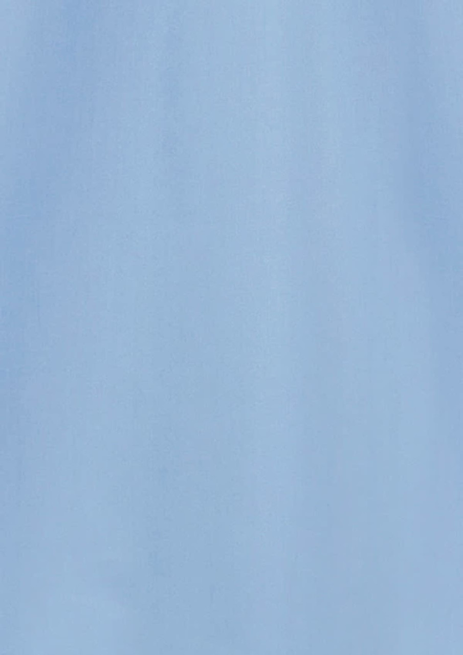 A light blue women's 3/4 sleeve button-up shirt featuring a logo.