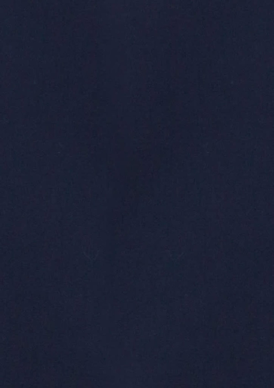 A dark navy blue fabric swatch featuring a smooth texture, suitable for a button-up shirt.