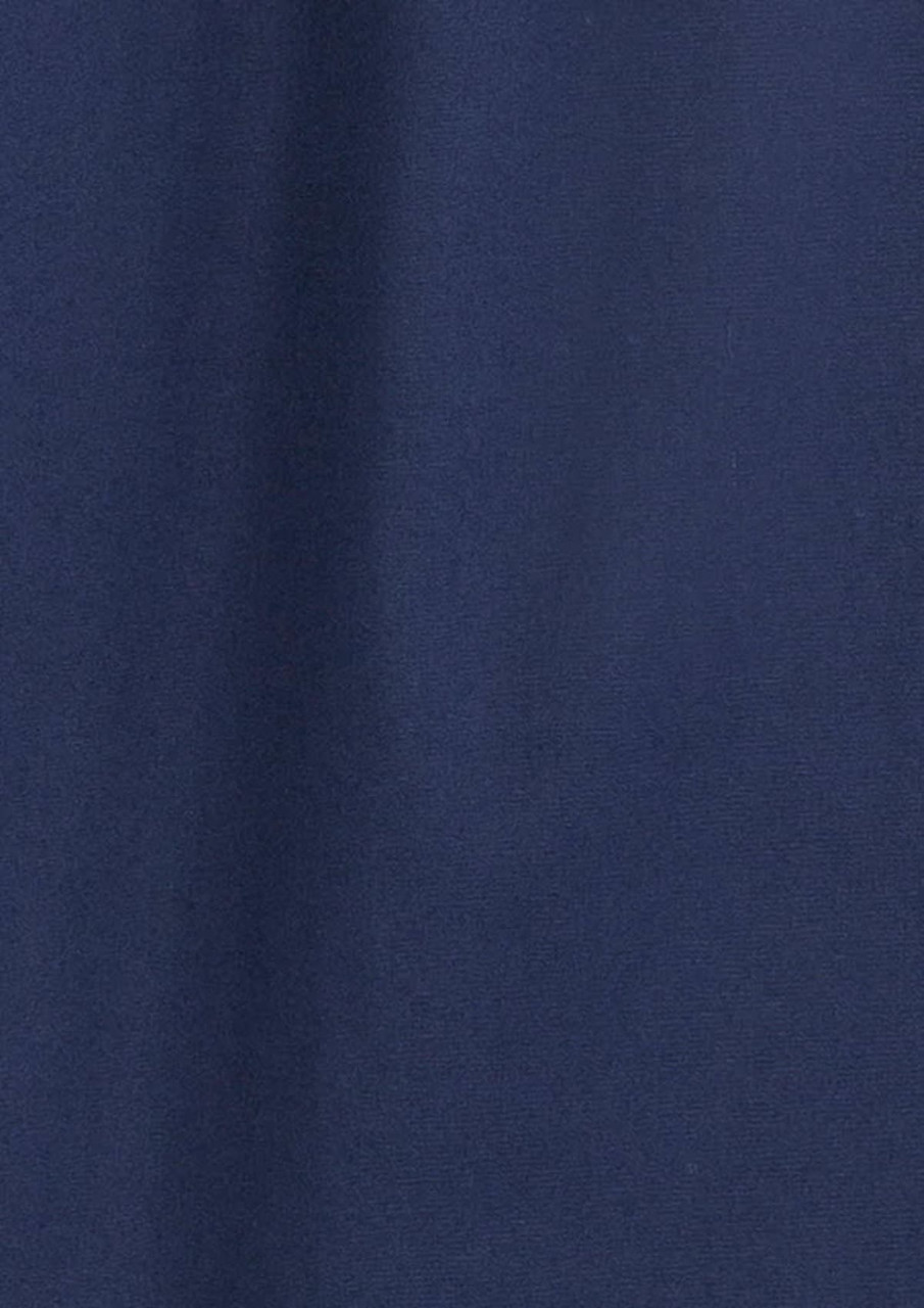 A navy blue lightweight short sleeve shirt designed for workwear, featuring a logo.