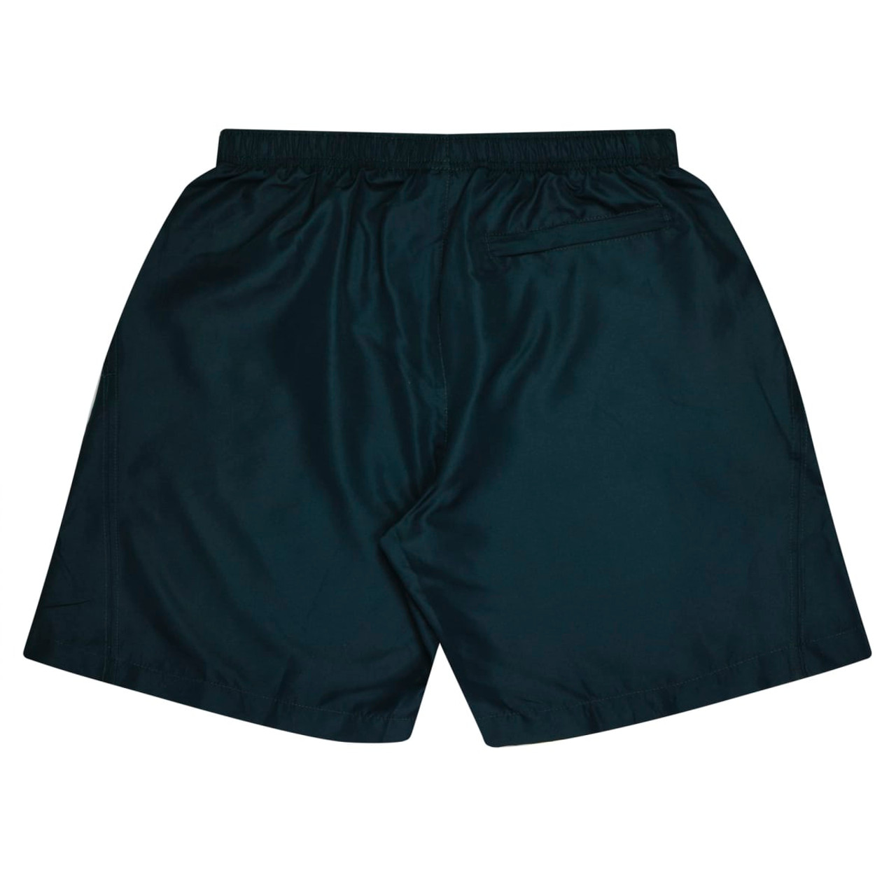 PONGEE SHORT KIDS SHORTS in dark green, featuring an elastic waistband and a back pocket. Includes a logo.