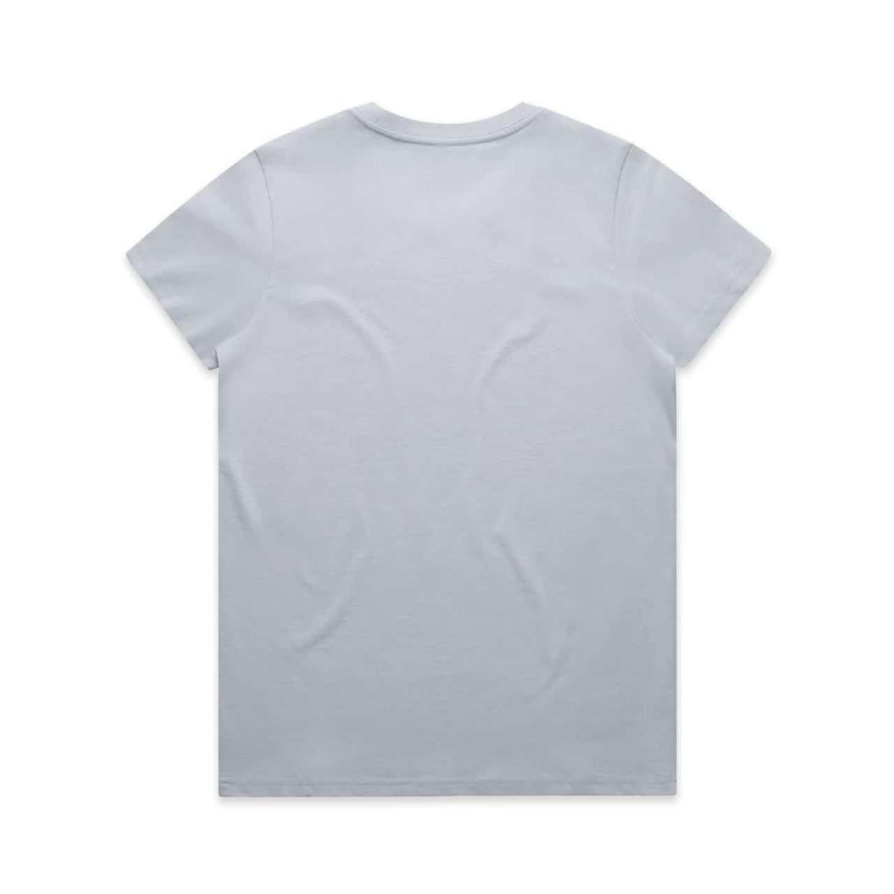 A light grey T-shirt with a plain back and a small logo at the neckline.