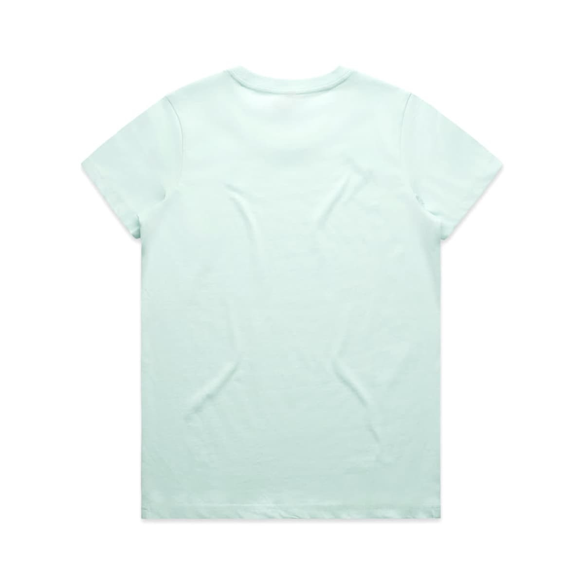 A light mint green T-shirt with a plain back and no visible designs or logos.