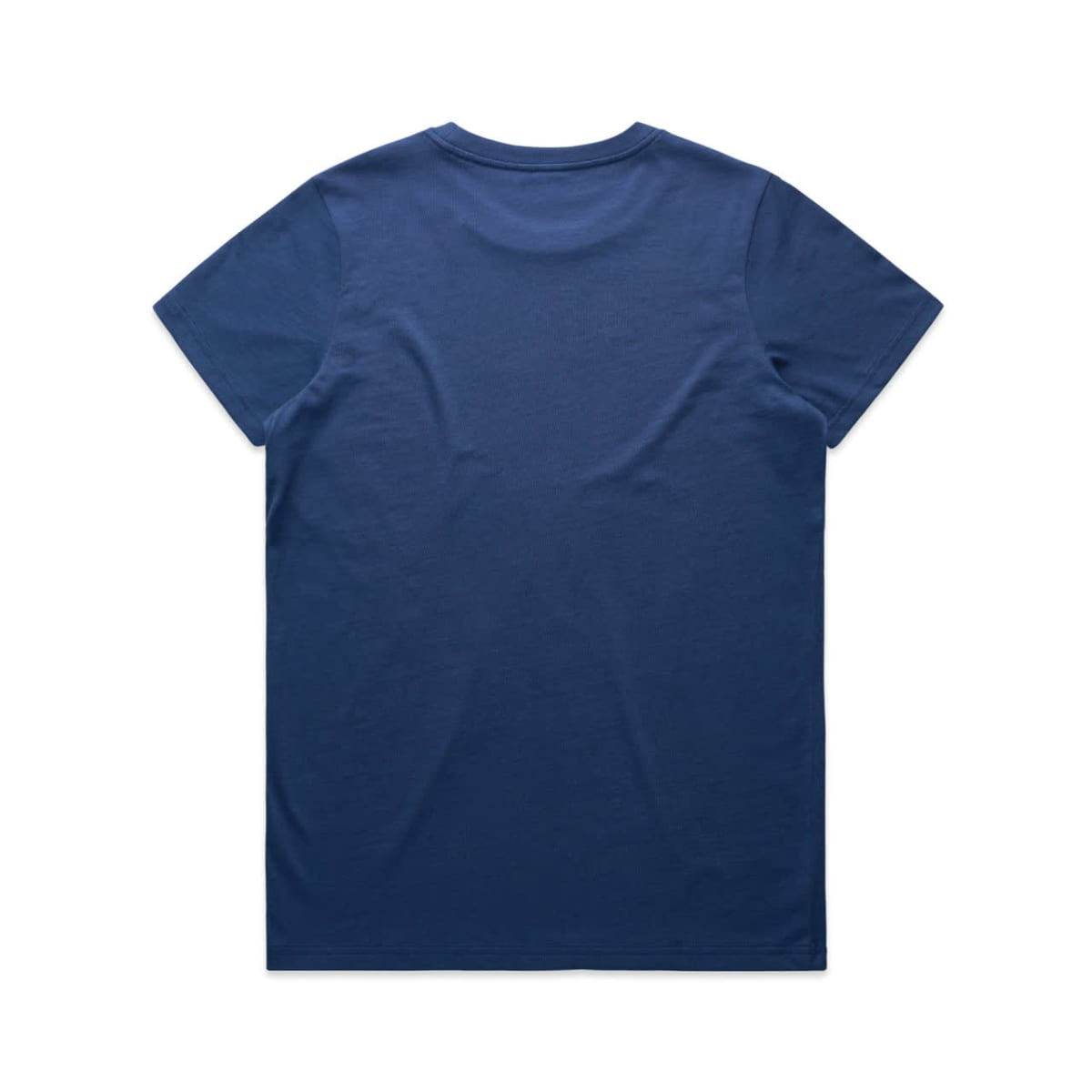A navy blue T-shirt with a plain back and no visible branding or logos.