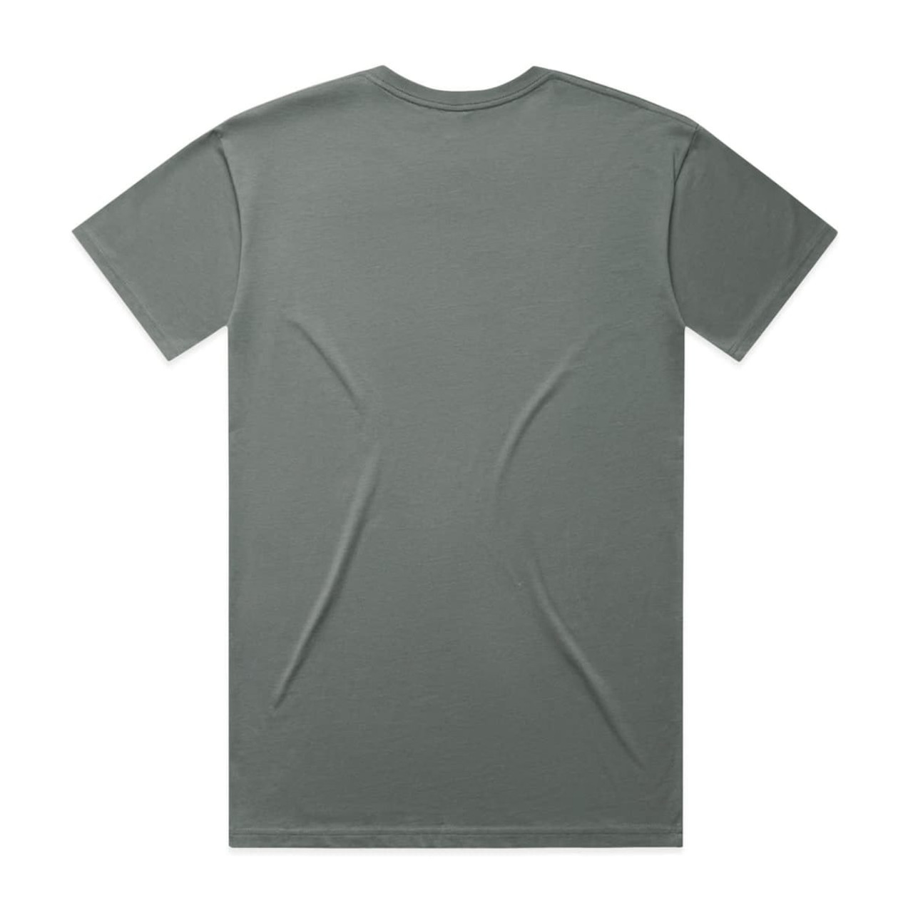 A plain grey T-shirt featuring a back view. The fabric appears smooth with no visible graphics or designs.