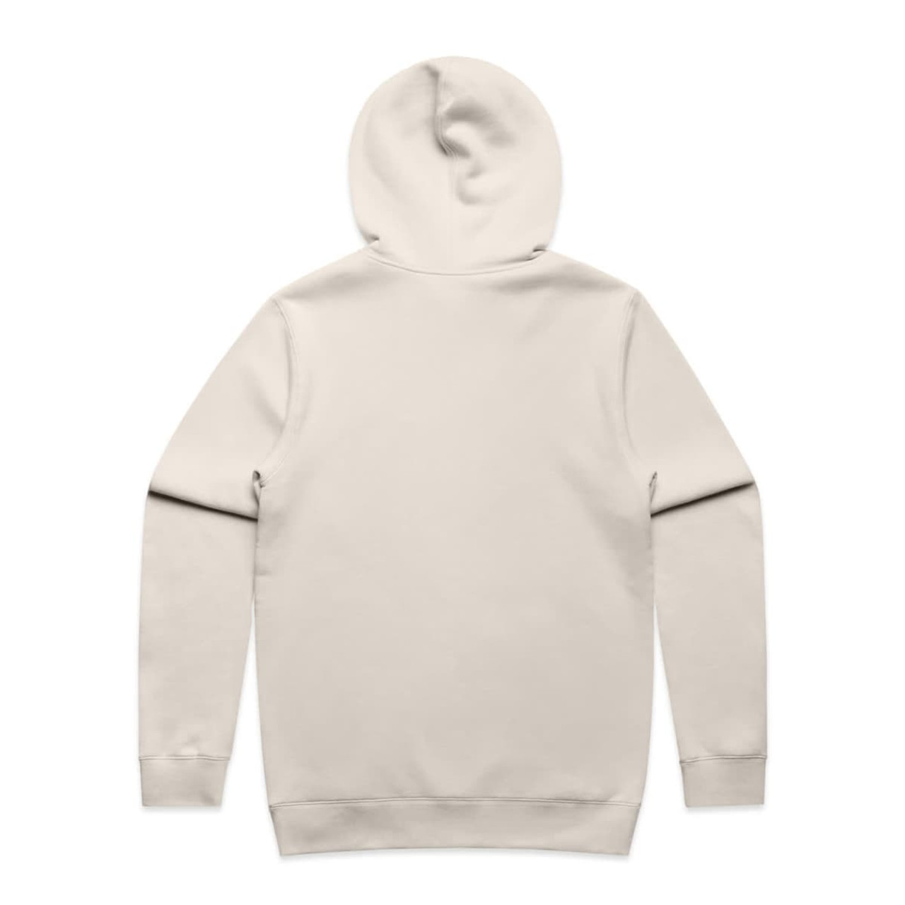 A beige hoodie with a hood and long sleeves. The back is plain with no visible logos or text.