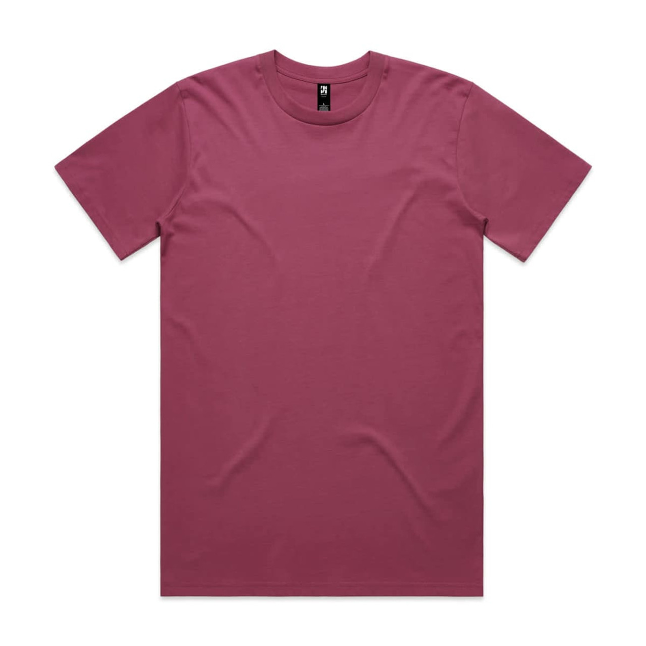 A maroon Classic Tee with short sleeves and a simple design. It features a logo on the inside label.
