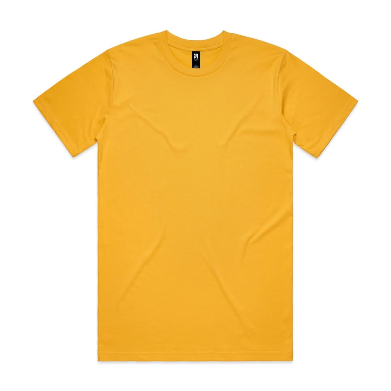 A vibrant yellow Classic Tee, featuring a plain design and a logo tag on the neckline.