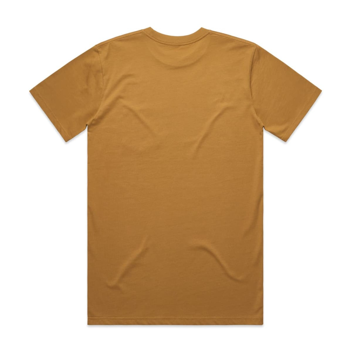 A mustard yellow Classic Pocket Tee, featuring a plain back design and short sleeves. It includes a logo on the front.