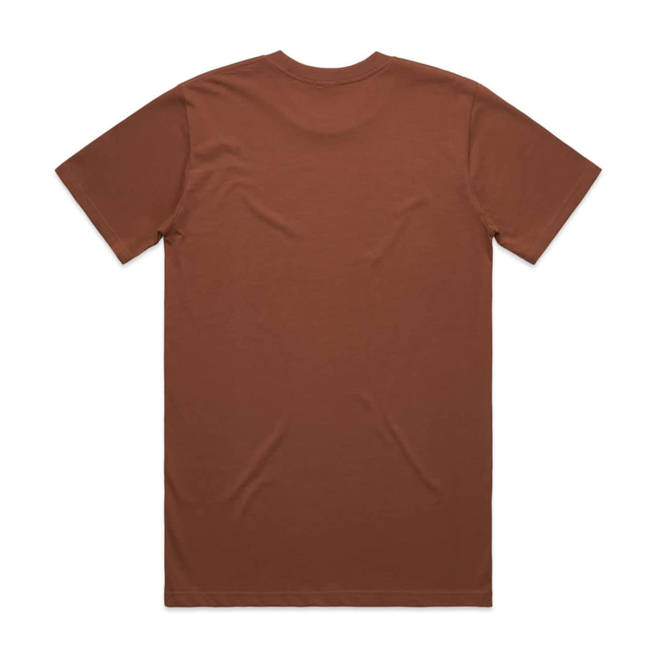A brown Classic Tee with short sleeves and a plain back design, featuring a logo at the neck.