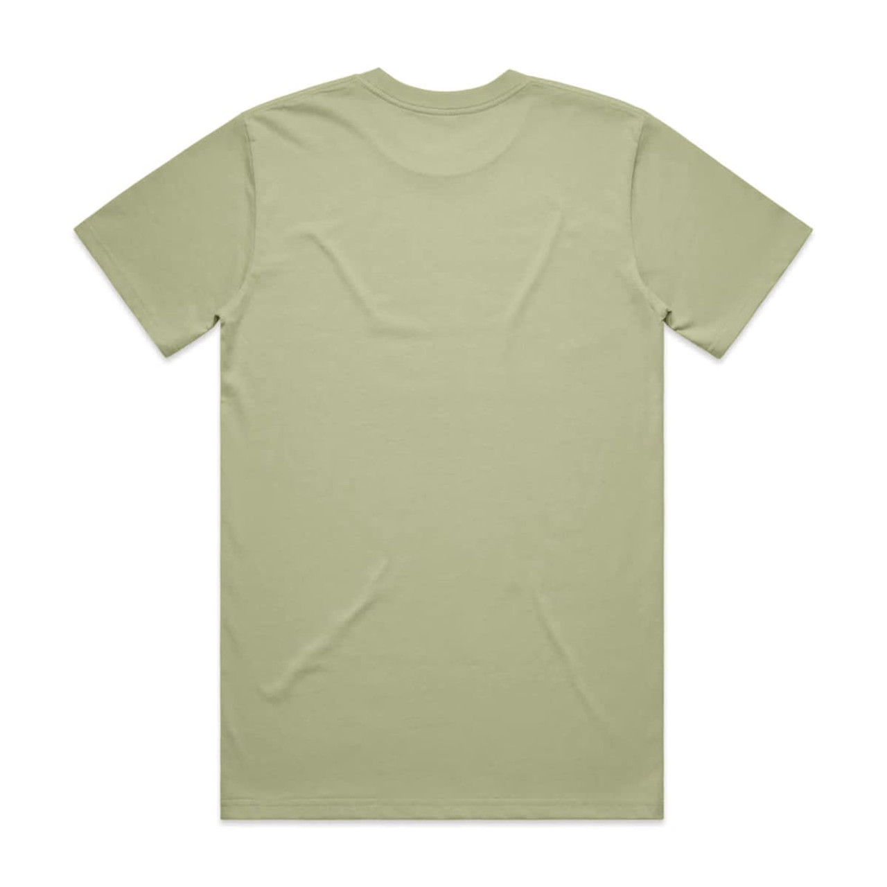 A plain, light green Classic Tee with a crew neck and short sleeves, featuring a logo on the back.