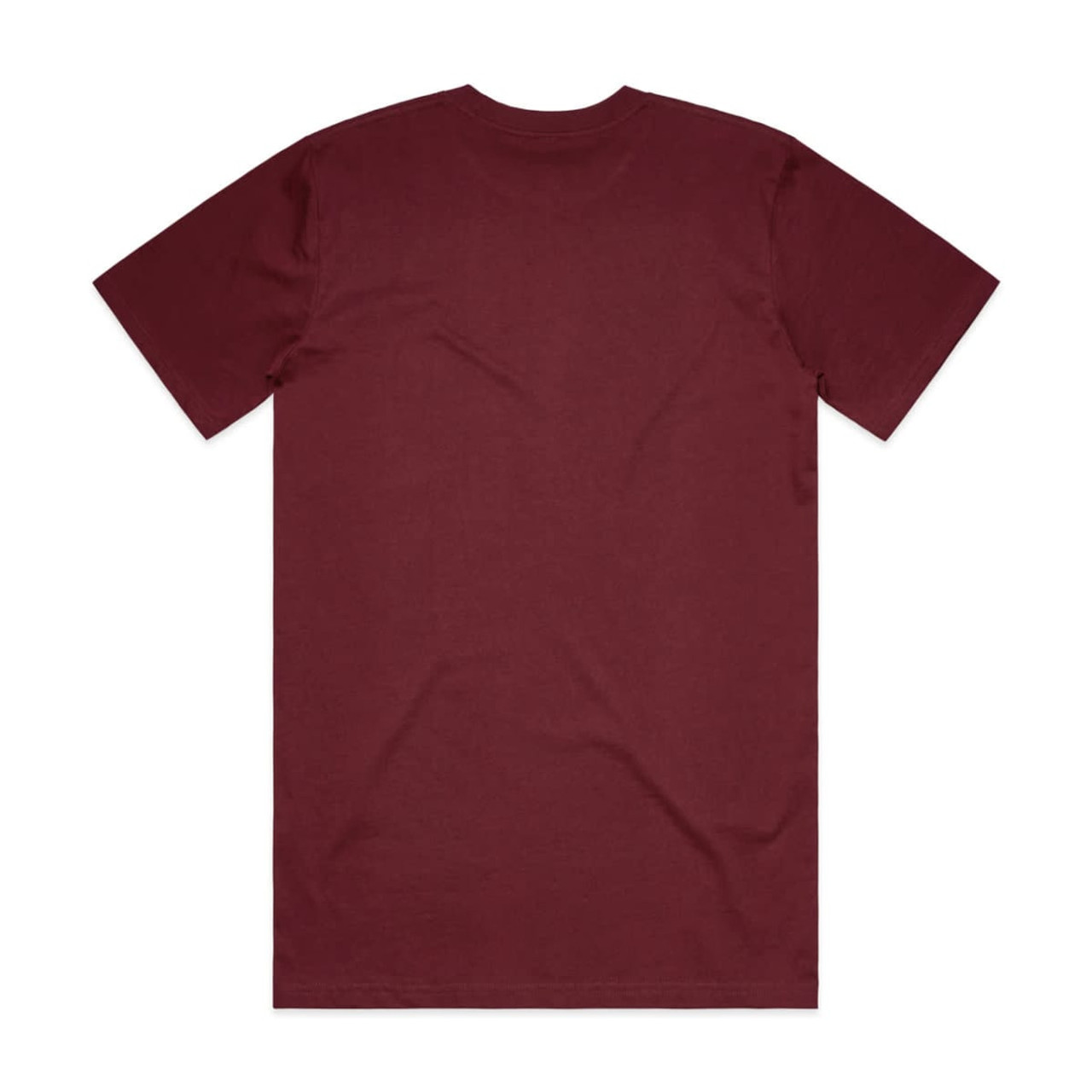 A maroon Classic Tee with short sleeves and a plain back. It features a logo on the label area.
