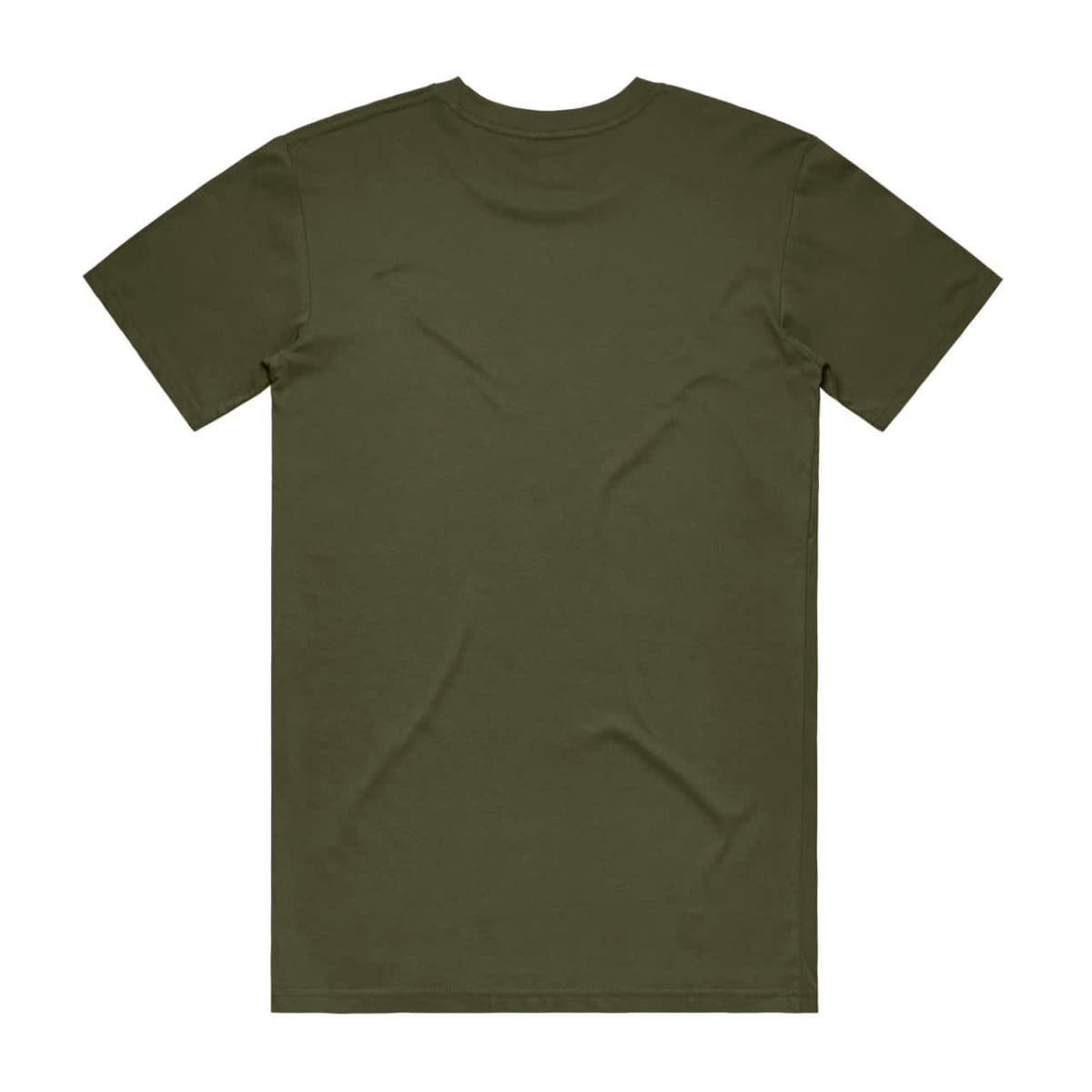 An olive green Basic Tee, featuring a classic t-shirt design with a smooth back and no visible branding.