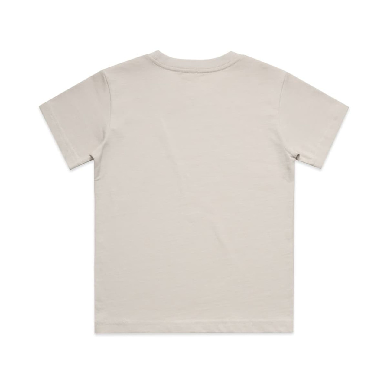 A kids' classic tee in a light beige colour, featuring a plain design and a simple crew neckline.