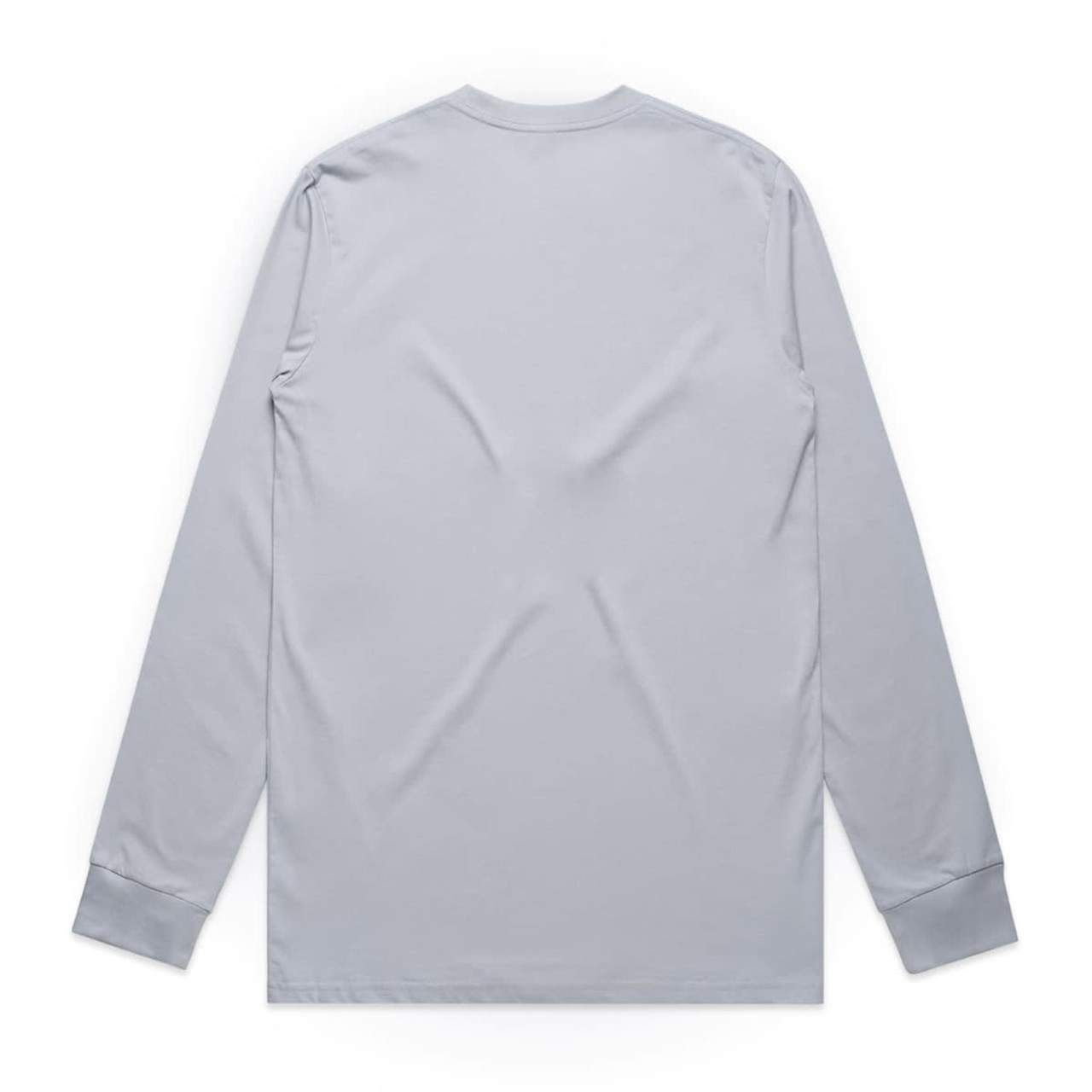 A long-sleeve T-shirt in a light grey colour, featuring a simple back design and cuffs.