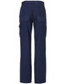 Ladies' work pants in navy blue, featuring multiple pockets and a straight leg design. Includes a logo on the waistband.