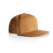 A brown cap with a structured design and a flat brim. It features a logo on the front.