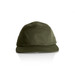 A green Finn Five Panel Cap with a flat brim and a logo. Ideal for casual headwear.