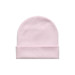 A light pink cuff beanie with a folded brim and a subtle logo.