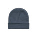 A cuff beanie in a dark grey hue, featuring a fold-over design and a subtle logo.