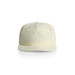 A pale yellow cap with a curved brim and a logo on the front. The design features a simple and clean aesthetic.