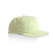 A cap in a light green colour with a curved peak and a logo on the front.