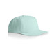 A mint green cap with a flat brim and a logo on the front. The cap has no embellishments or designs.