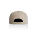 A beige cap with an adjustable strap at the back, featuring a logo. Suitable for casual wear.
