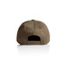 A brown cap featuring a snapback closure and a subtle logo on the back.