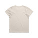 A beige kids' staple tee, featuring a simple crew neckline and short sleeves, with a logo on the back.