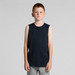 A youth sleeveless tank in navy blue, featuring a minimalistic design and a brand logo.