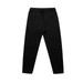 Black track pants featuring a drawstring waistband and side pockets, designed for youth.
