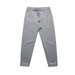 Grey youth track pants with a drawstring waist and cuffs at the ankles, featuring side pockets.